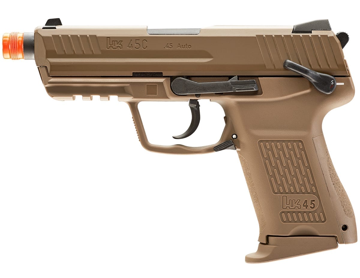 Elite Force HK45 GBB Blowback 6mm BB Pistol Airsoft Gun, FDE