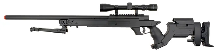 Bolt Action Spring Sniper Rifle Metal Adjustable Bi-pod